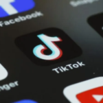 TikTok logo with a message about restoring service to U.S. users after a temporary blackout following new legislation.