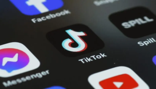 TikTok logo with a message about restoring service to U.S. users after a temporary blackout following new legislation.