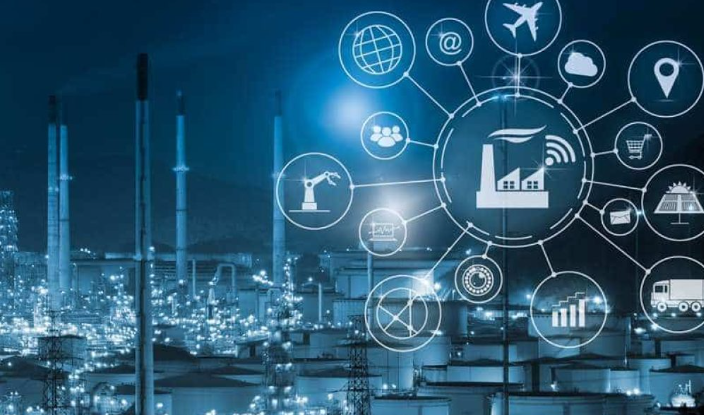 An illustration of IoT sensors connected to various industries, showcasing the growing demand for these devices in sectors such as automotive, healthcare, and energy.