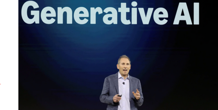 Amazon CEO Andy Jassy addresses the audience at an Amazon Devices launch event in New York City.