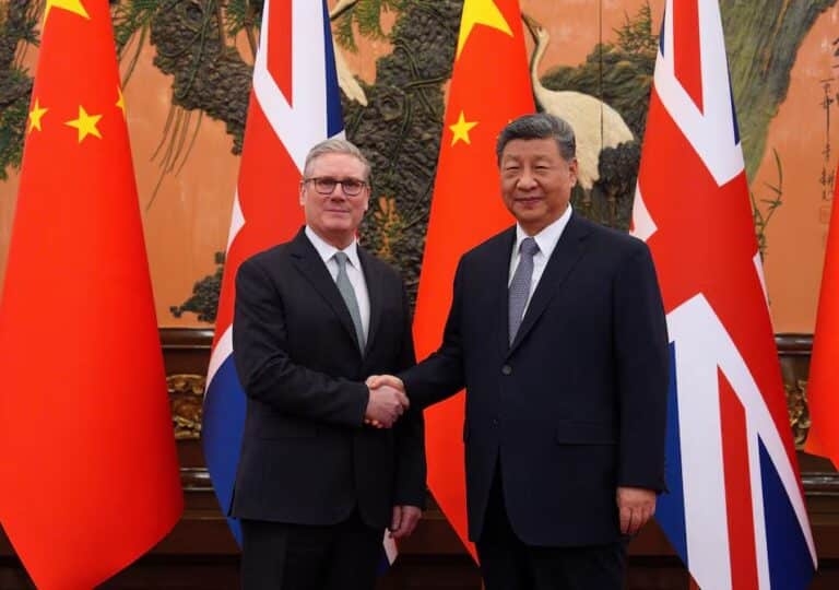 Keir Starmer meets Chinese President Xi Jinping in Beijing during talks on resetting UK-China relations.