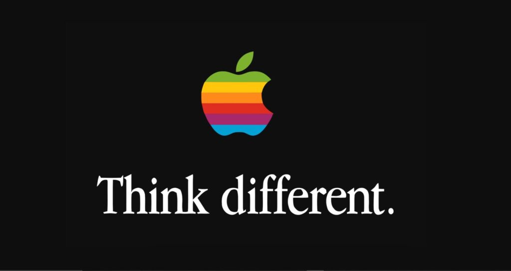Apple brand story showing evolution from garage startup to global tech leader