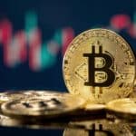 Bitcoin price chart showing drop below $65,000 after Trump tariff announcement